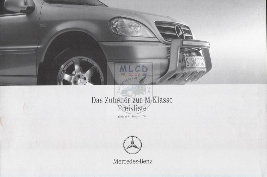 Mercedes-Benz W163 Das Zubehör zur M-Klasse Preisliste 2001 02 Februar