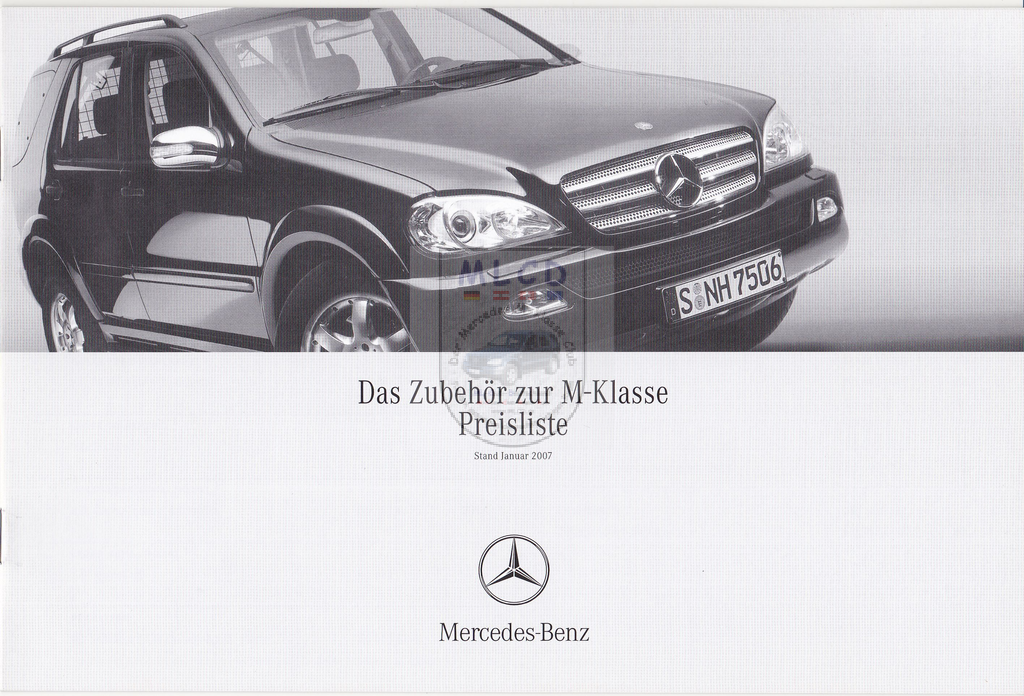 Mercedes-Benz W163 Das Zubehör zur M-Klasse Preisliste 2007 01 Januar