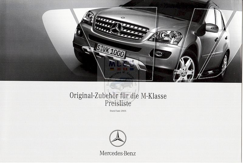 Mercedes-Benz W164 Original-Zubehör für die M-Klasse. Preisliste 2005 06 Juni