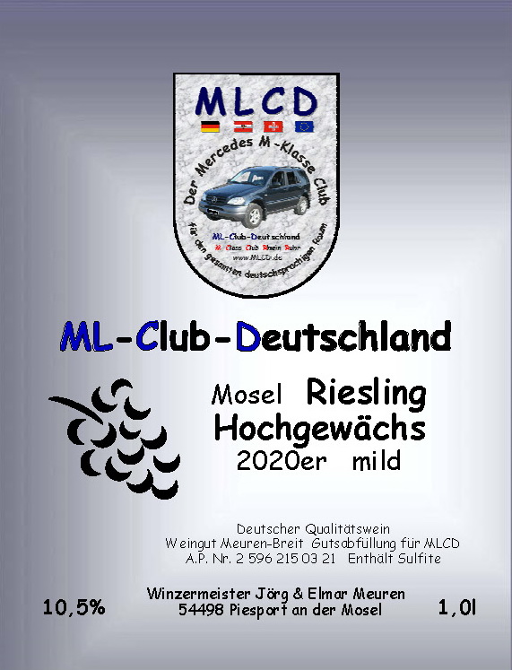 MLCD-Clubwein Mosel Riesling Hochgewächs mild
