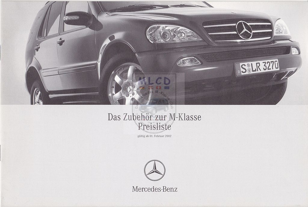 Mercedes-Benz W163 Das Zubehör zur M-Klasse Preisliste 2002 02 Februar
